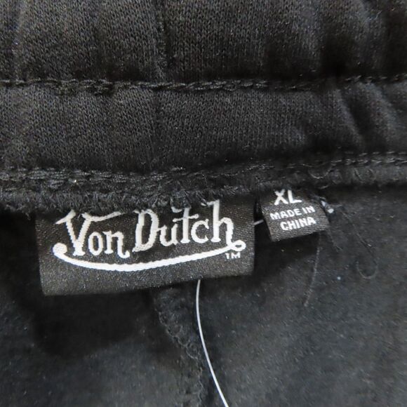 Von Dutch Rhinestone Crystals Logo Sweatpants XL Classic Jogger Tapered NWOT - Picture 7 of 9